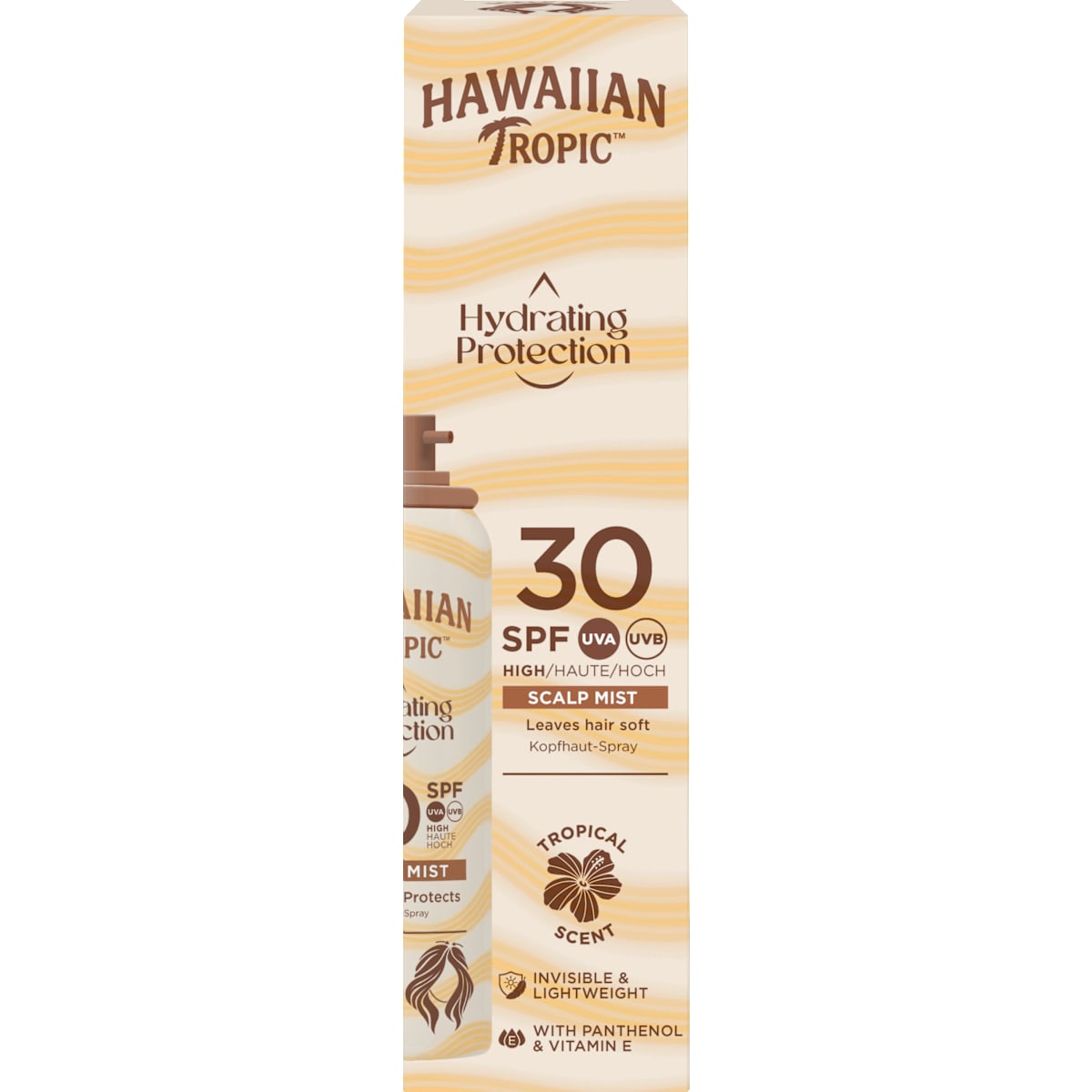 Hawaiian Tropic Zonnespray Hoofdhuid & Haaransatz, hydrating protection, SPF 30, 60 ml