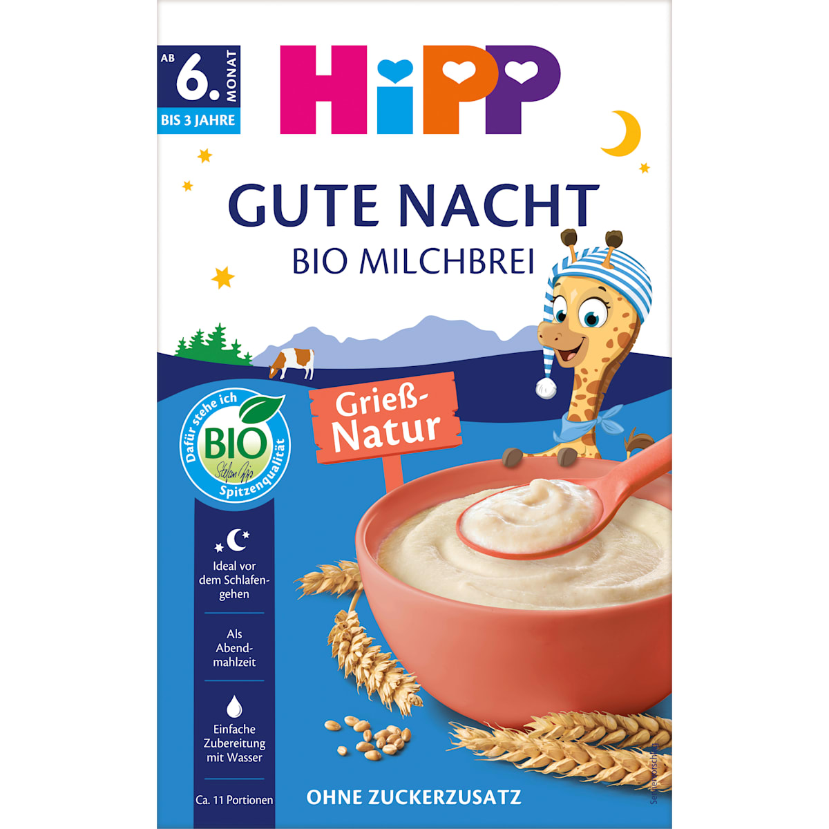 HiPP Avondpap Melk Kindergriesmeel vanaf 6 maanden, 475 g