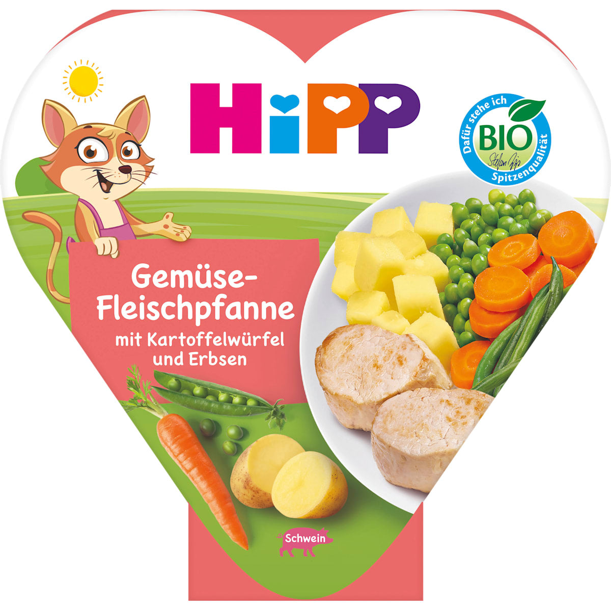 HiPP Kindermaaltijd Groente-vleespan met Aardappelblokjes & Erwten, vanaf 1 jaar, 250 g