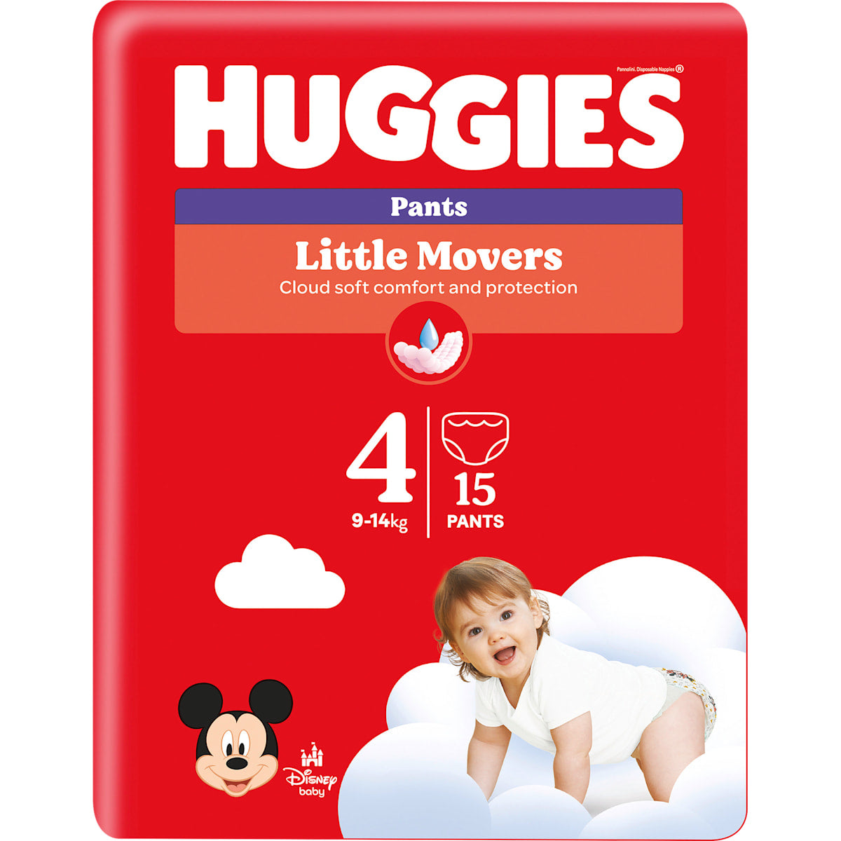 Huggies Baby Pants Little Movers Maat 4 (9-14 kg), 15 St