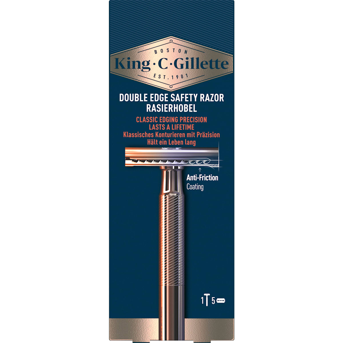 King. C. Gillette Safetyrazor, Double Edge, 1 St