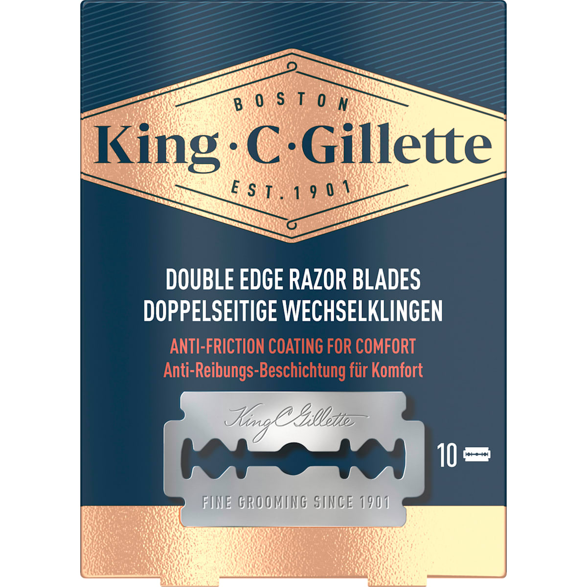 King. C. Gillette Scheermesjes, Double Edge voor Safetyrazor, 10 St
