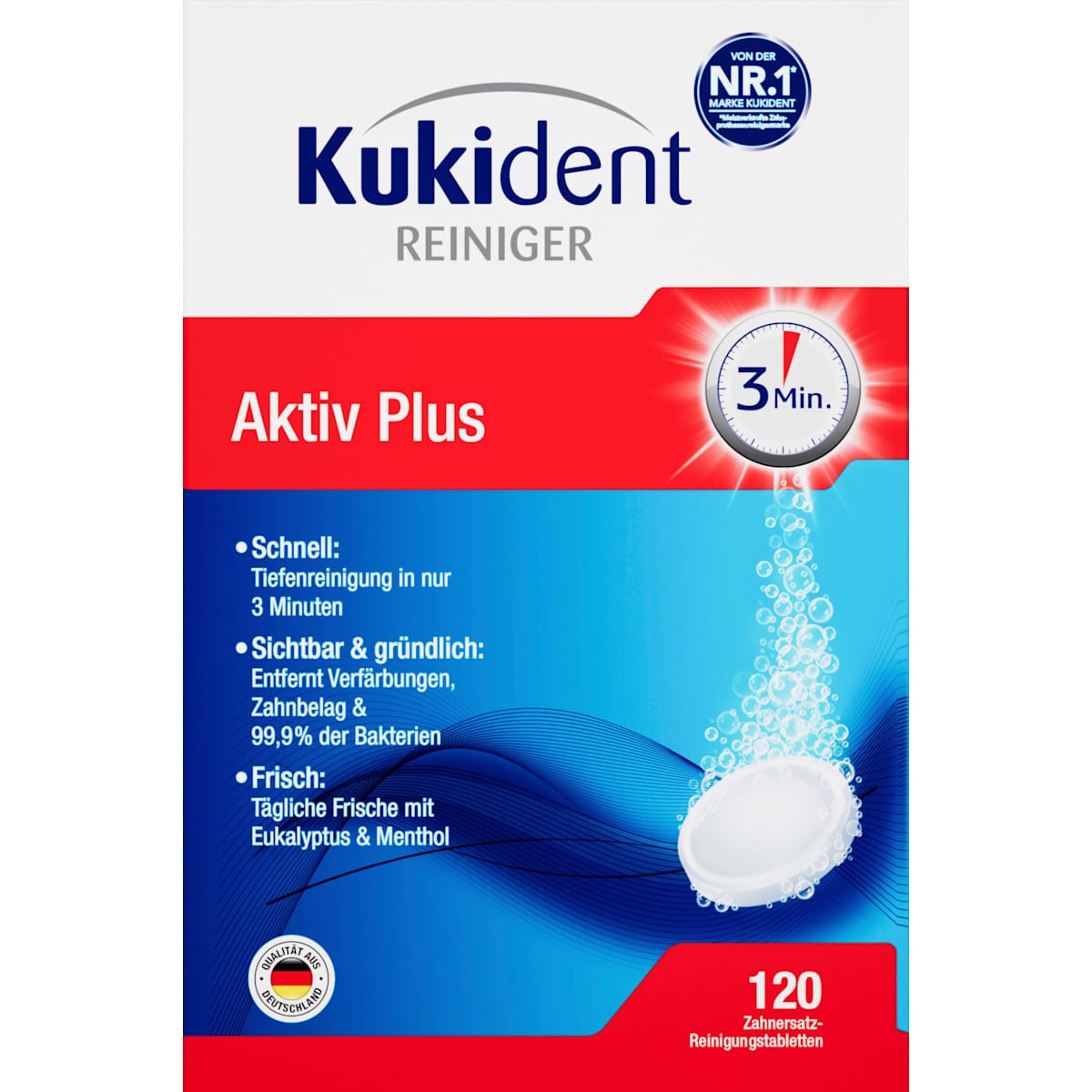 Kukident Gebissreiniger Aktiv Plus, 120 St