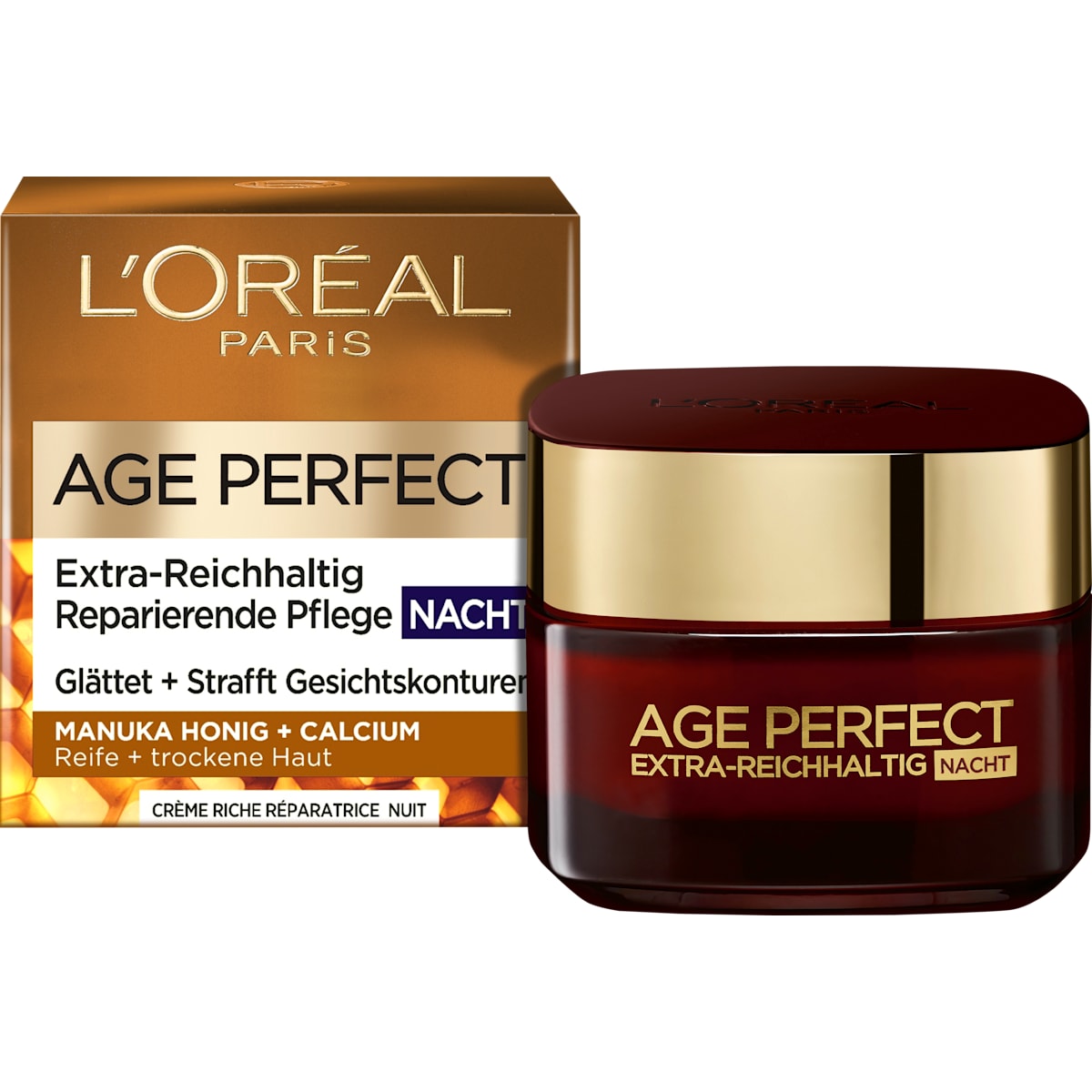 L'ORÉAL PARiS Nachtcrème AGE PERFECT Extra Rijk Manuka Honing, 50 ml