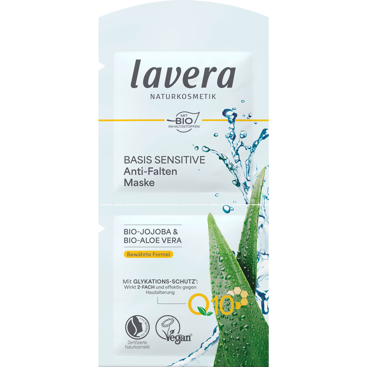 lavera Natuurcosmetica Anti-rimpel Gezichtsmasker Basis Sensitief (2x5 ml), 10 ml