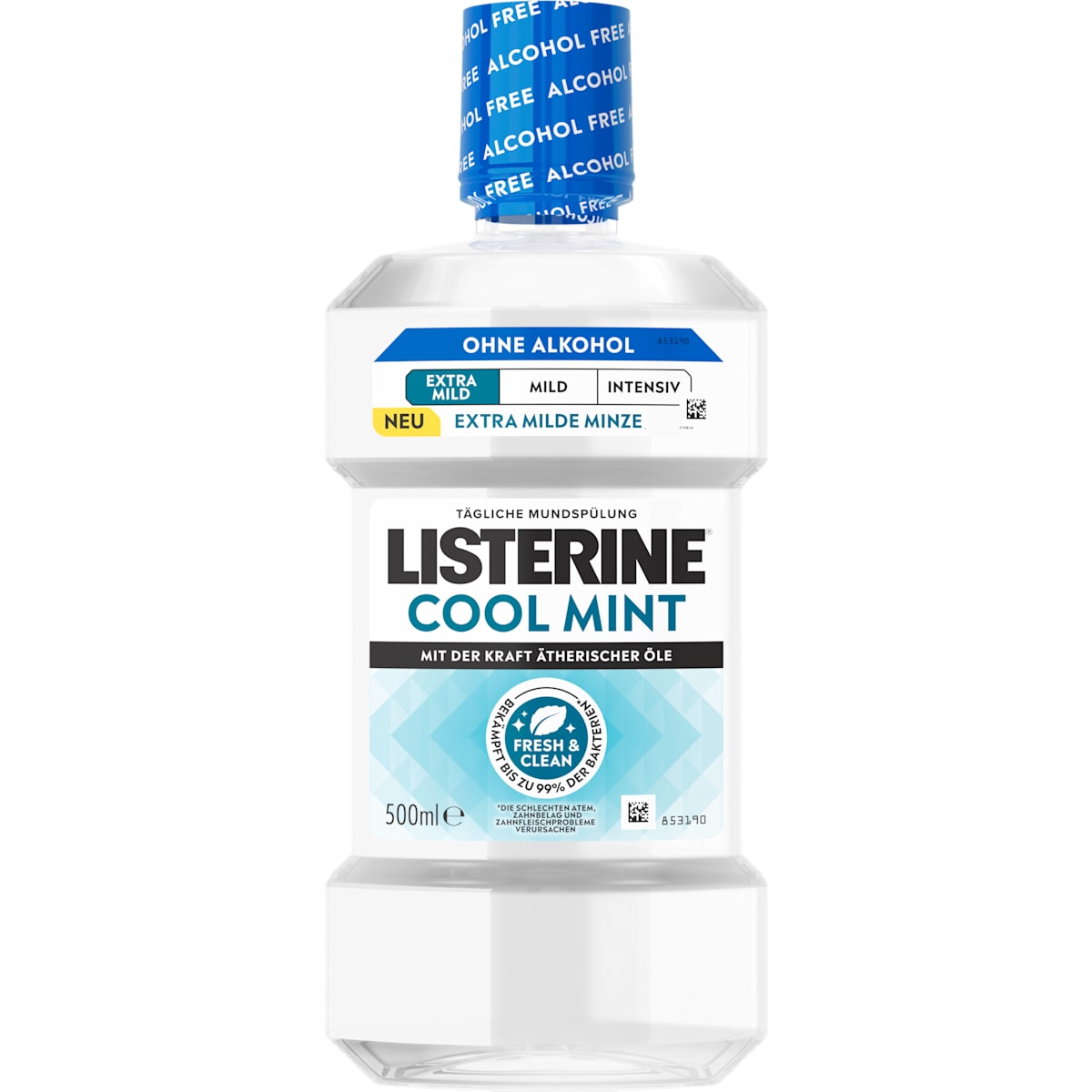 Listerine Mondspoeling Cool Mint Extra Milde Munt alcoholvrij, 500 ml
