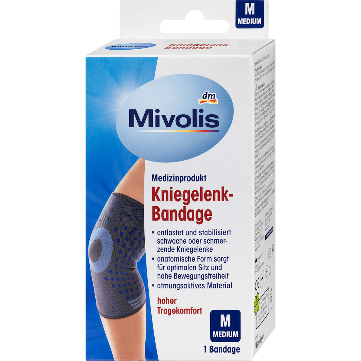 Mivolis Kniegelenk-Bandage M, 1 St