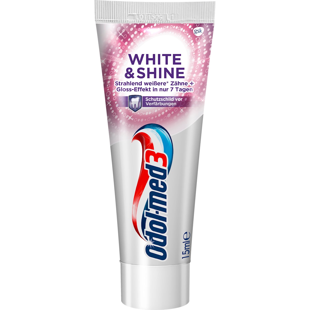 Odol med 3 Tandpasta White & Shine, Reisformaat, 15 ml