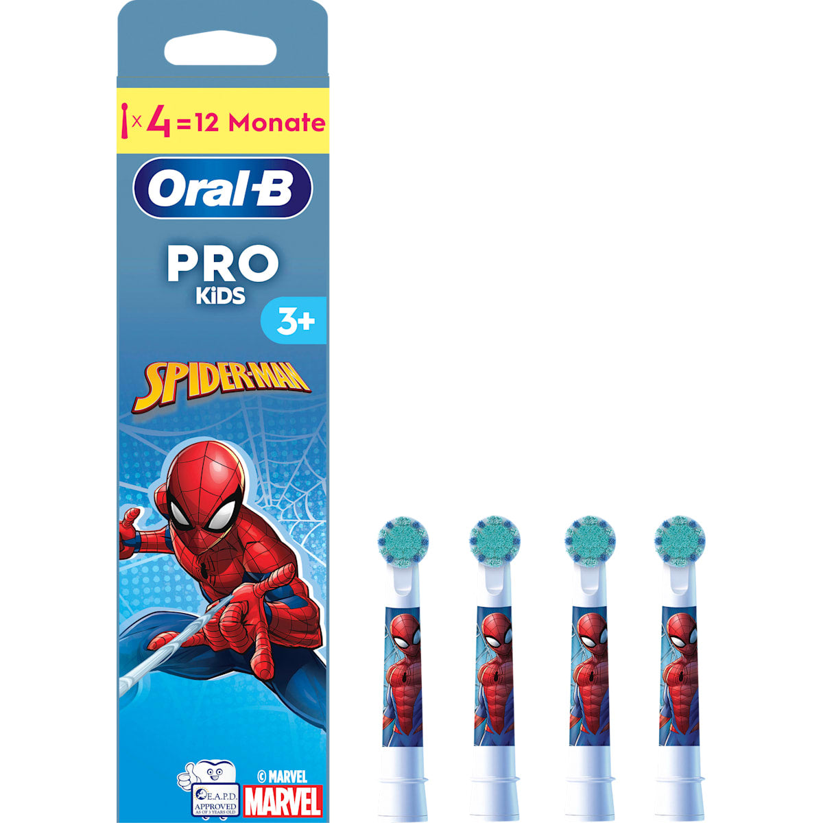 Oral-B Aufsteckbürsten Kinder PRO Spiderman, vanaf 3 jaar, 4 St