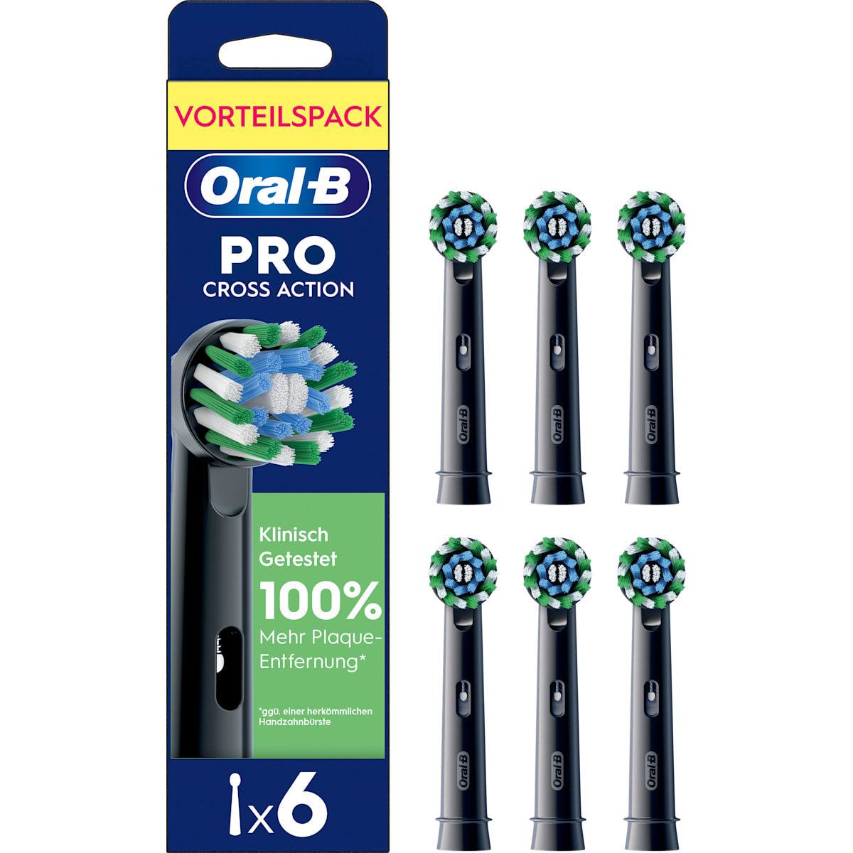 Oral-B Aufsteckbürsten PRO CrossAction schwarz, 6 St