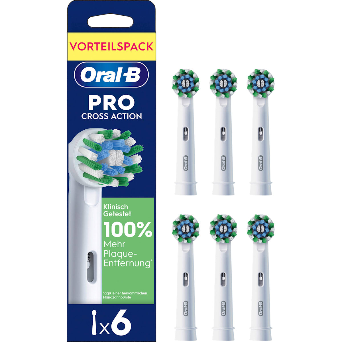 Oral-B Aufsteckbürsten PRO CrossAction wit, 6 St
