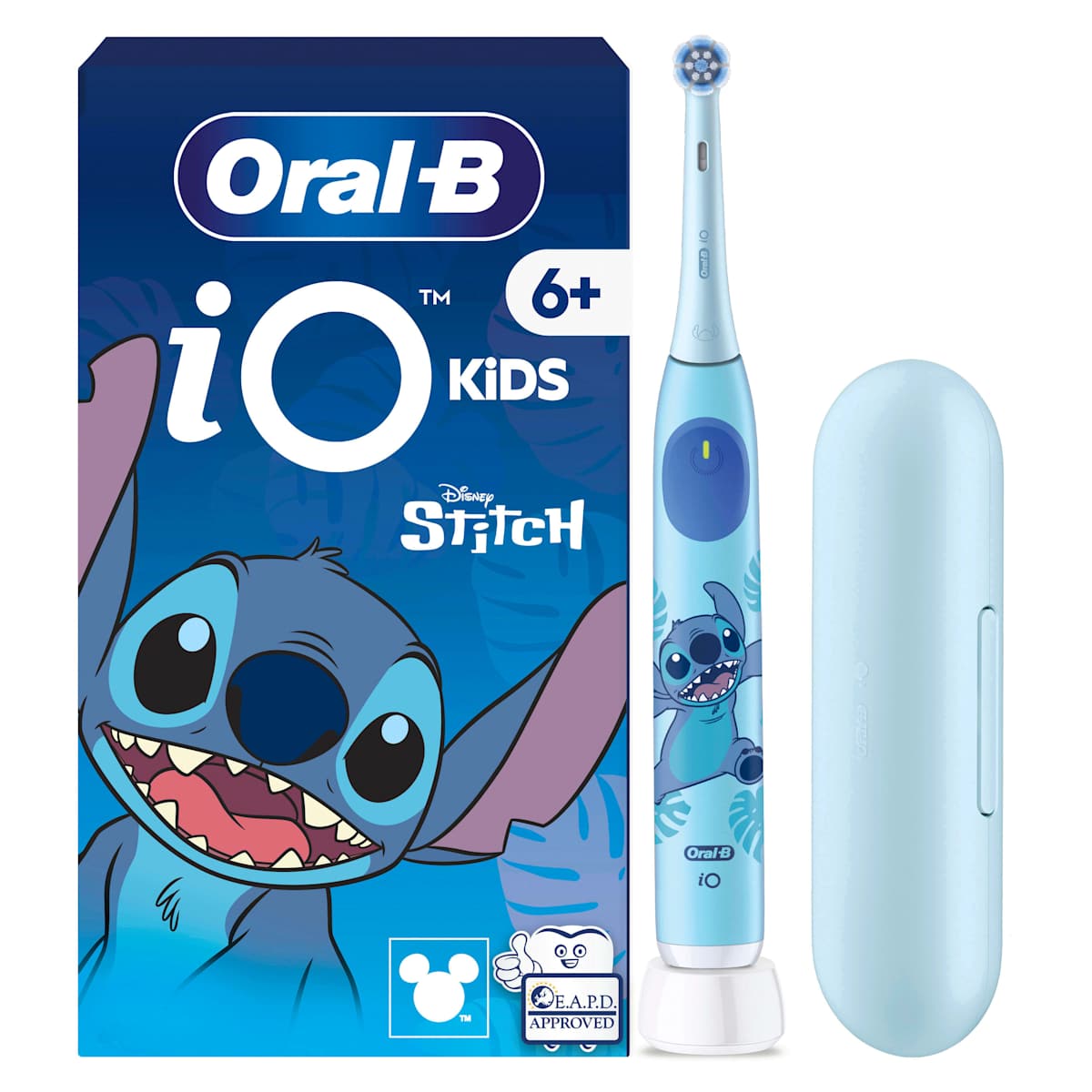 Oral-B Elektrische Tandenborstel Kinder iO Stitch met Reiseetui, vanaf 6 jaar, 1 St