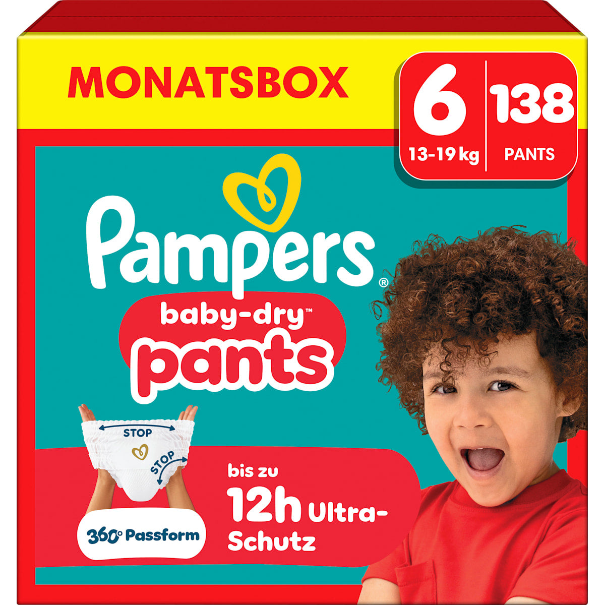 Pampers baby-dry Baby Pants Maat 6 Extra Large (13-19 kg) Monatsbox, 138 St