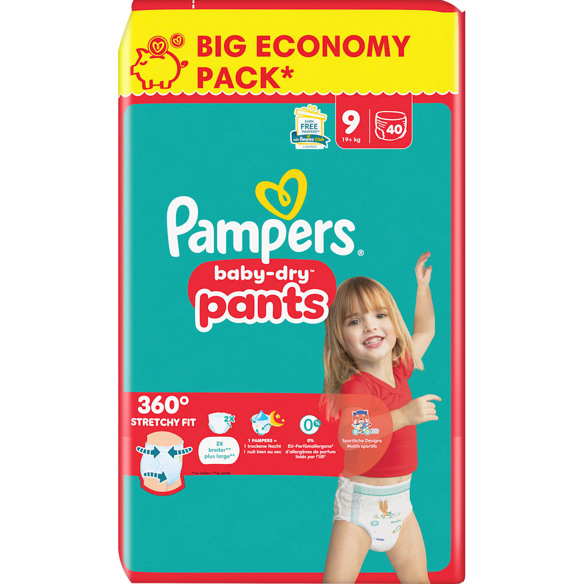 Pampers baby-dry Baby Pants Maat 9 XL (19+ kg) Big Pack, 40 St