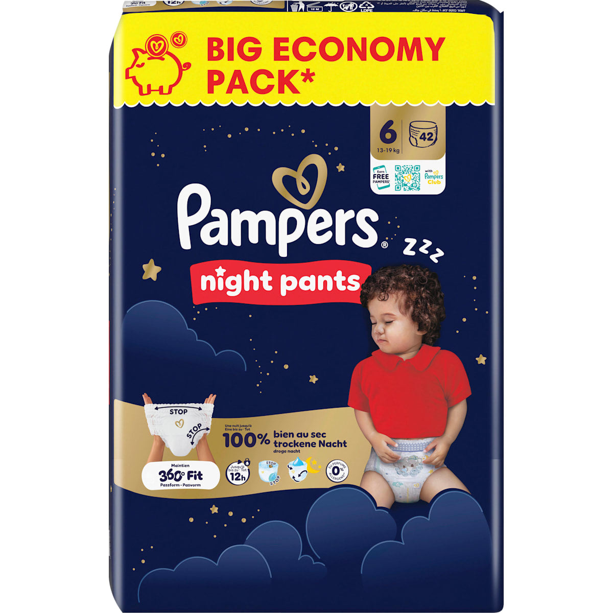 Pampers baby-dry Baby Pants night Maat 6 (13-19 kg) Big Pack, 42 St