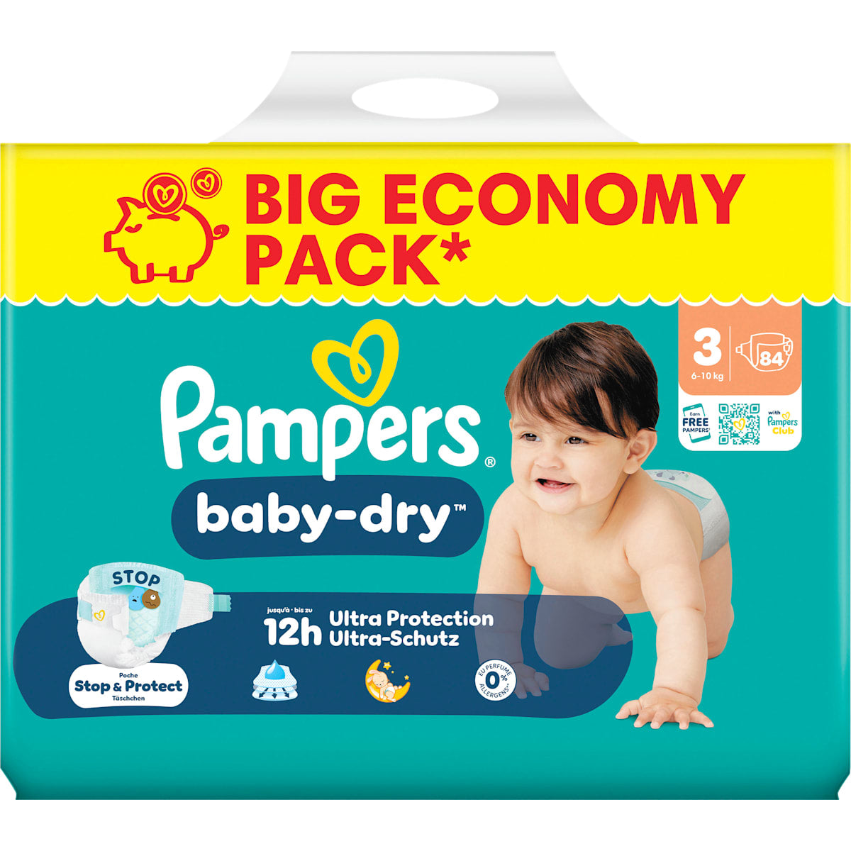 Pampers baby-dry Luiers Maat 3 (6-10 kg) Big Pack, 84 St
