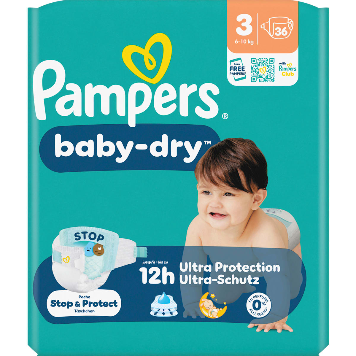 Pampers baby-dry Luiers Maat 3 (6-10 kg), 36 St