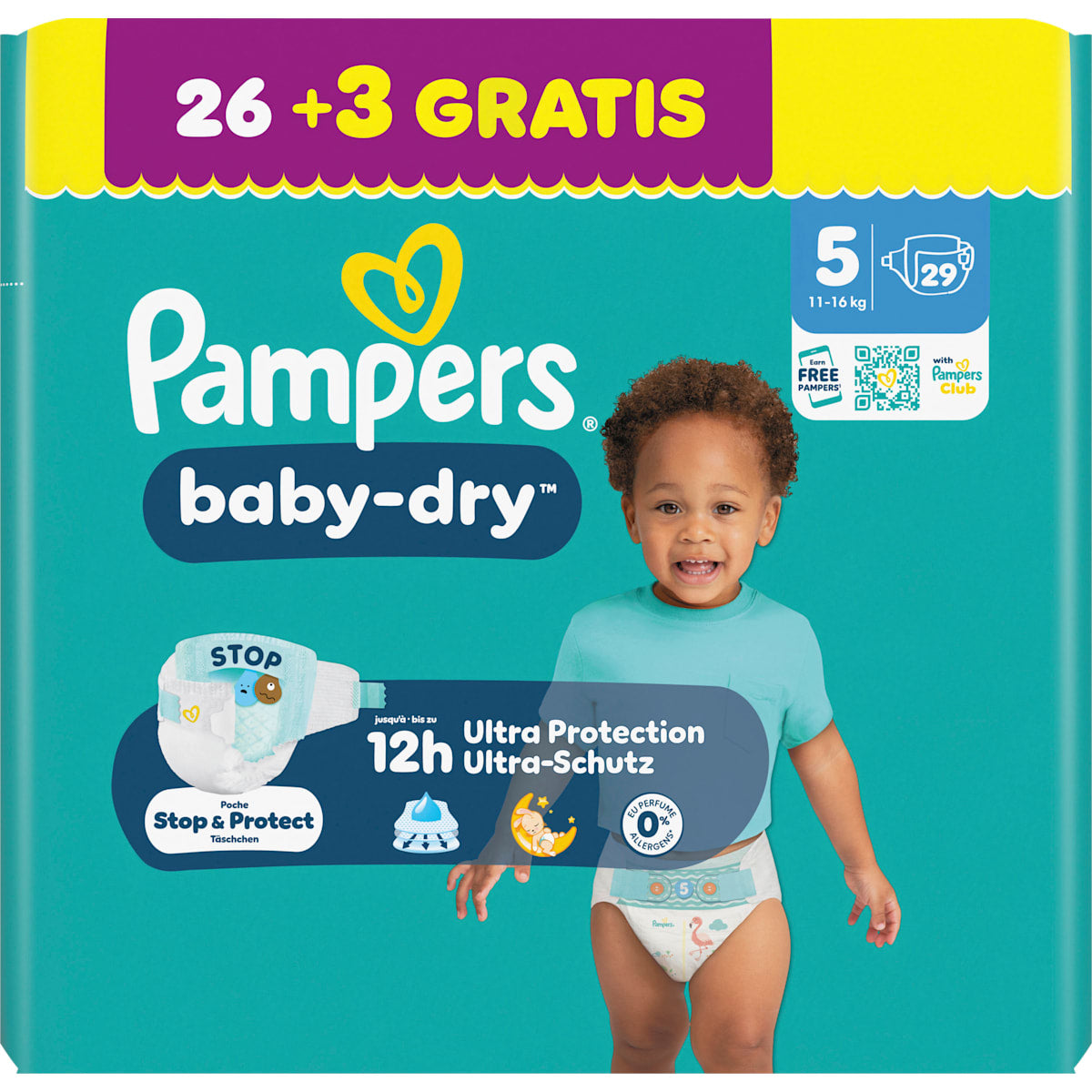 Pampers baby-dry Luiers Maat 5 (11-16 kg), 29 St