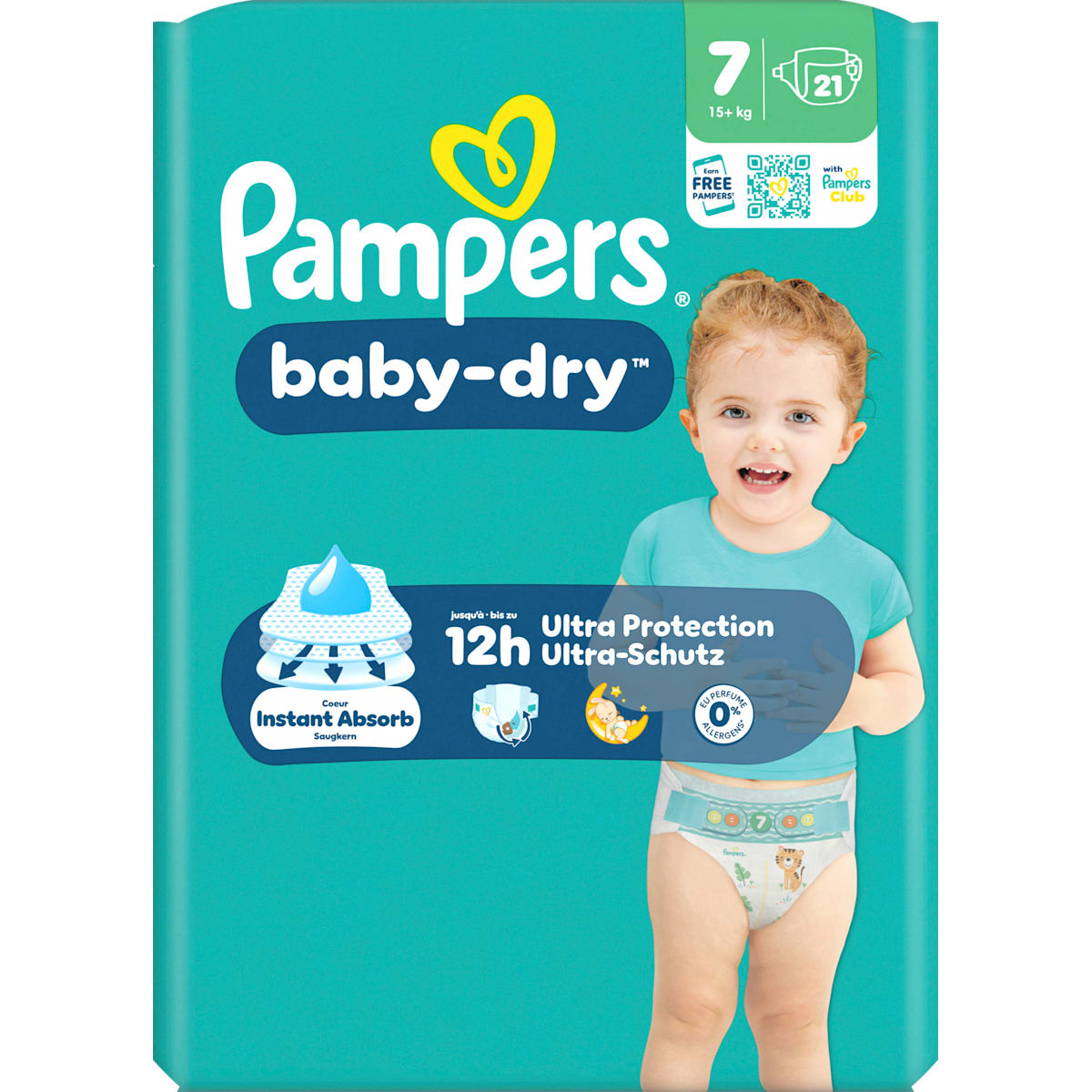 Pampers baby-dry Luiers Maat 7 XL (15+ kg), 21 St