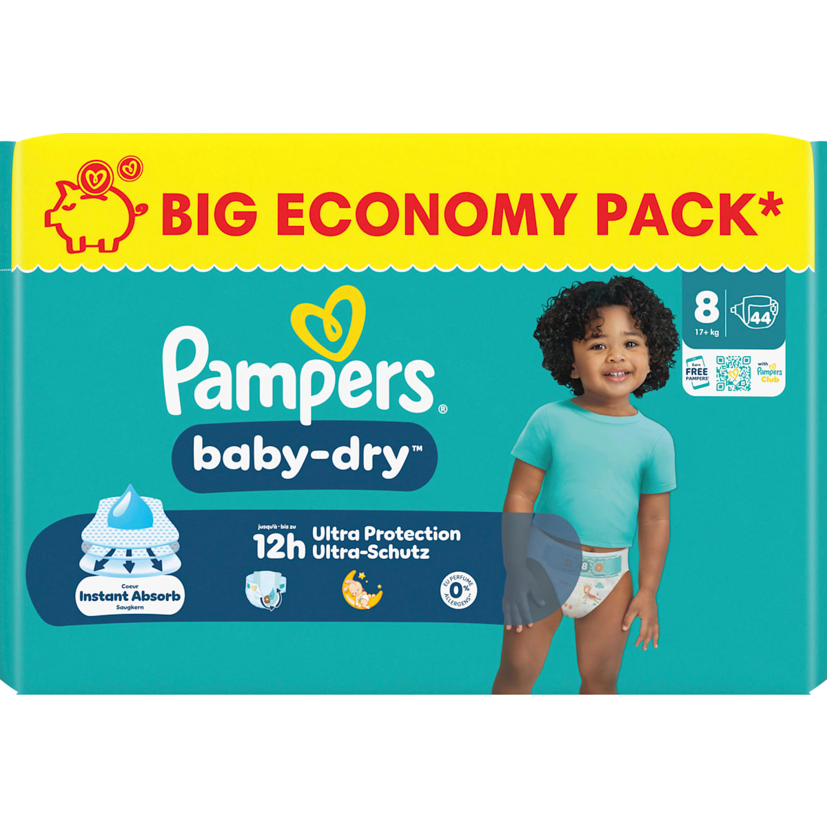 Pampers baby-dry Luiers Maat 8 XL (17+ kg) Big Pack, 44 St