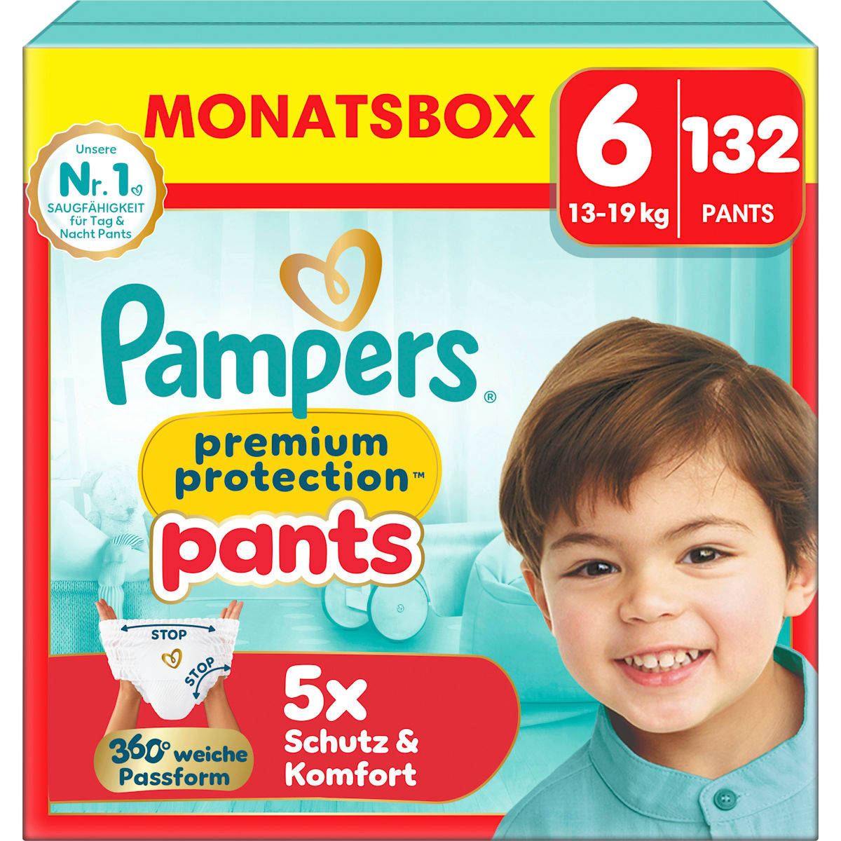 Pampers premium protection Baby Pants Maat 6 Extra Large (13-19 kg) Monatsbox, 132 St