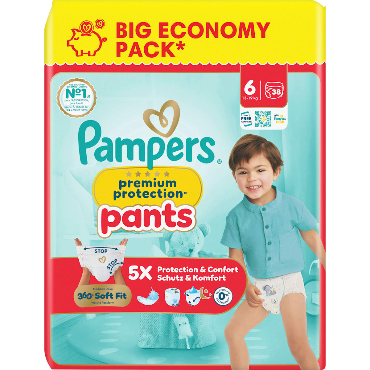 Pampers premium protection Baby Pants Maat 6 XL (13-19 kg) Big Pack, 38 St