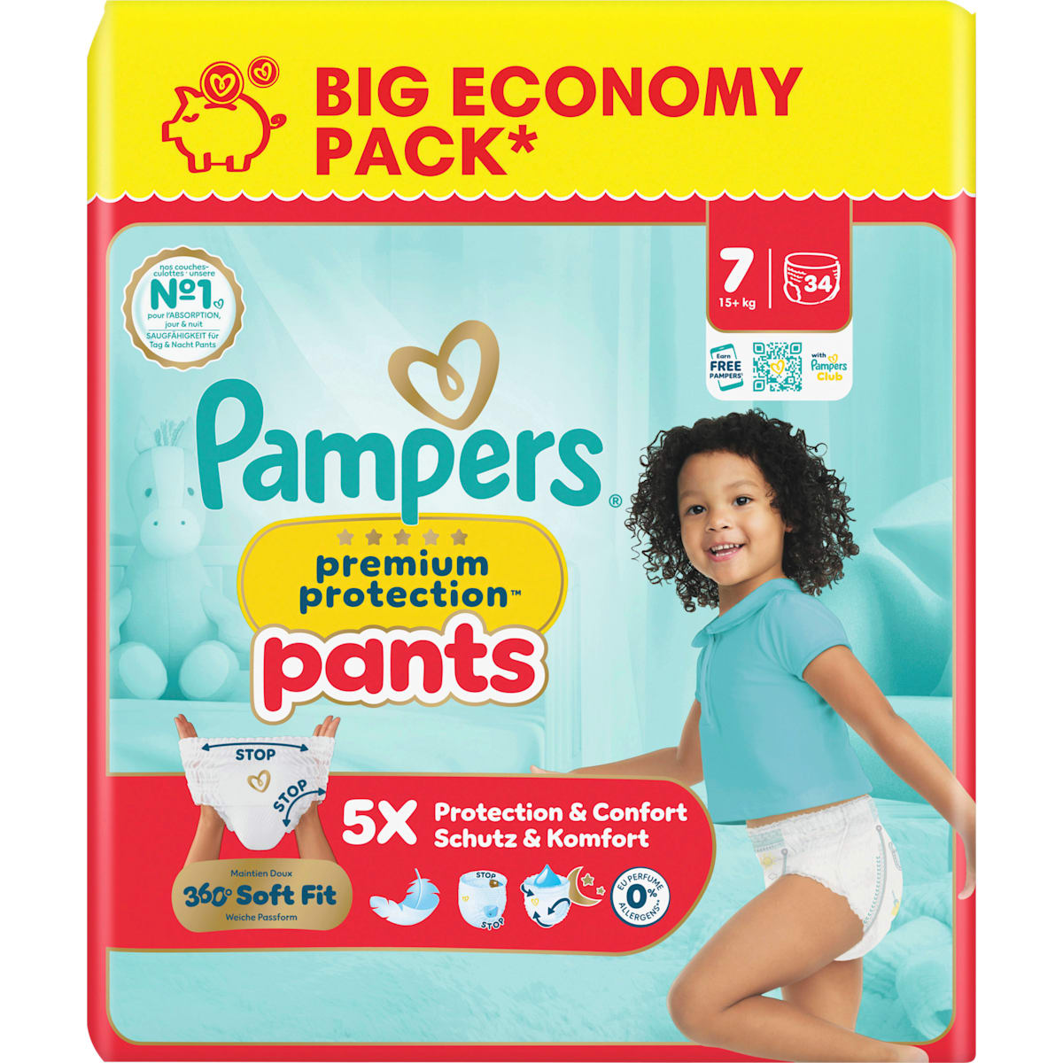 Pampers premium protection Baby Pants Maat 7 XL (15+ kg) Big Pack, 34 St