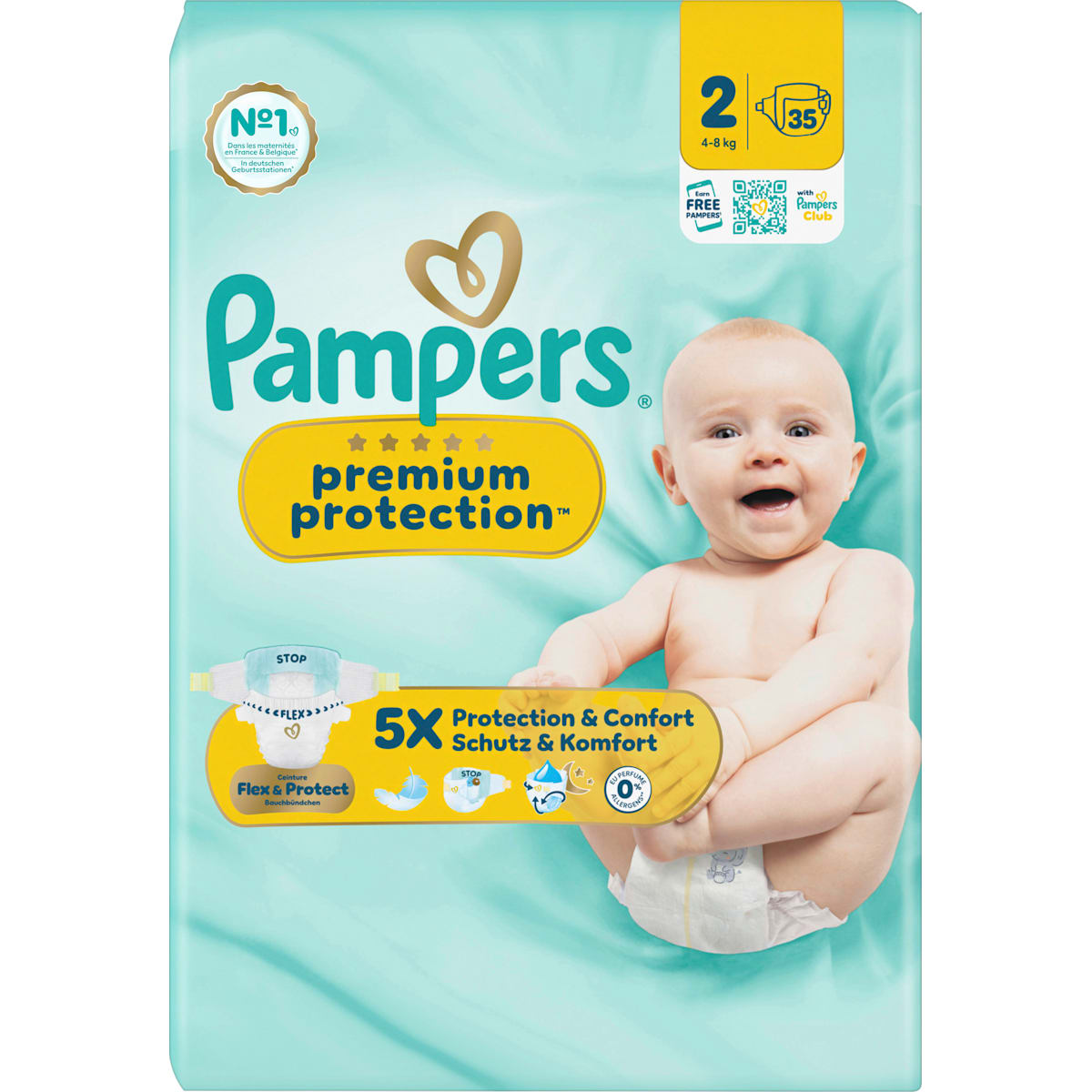 Pampers premium protection Luiers New Baby Maat 2 Mini (4-8 kg), 35 St