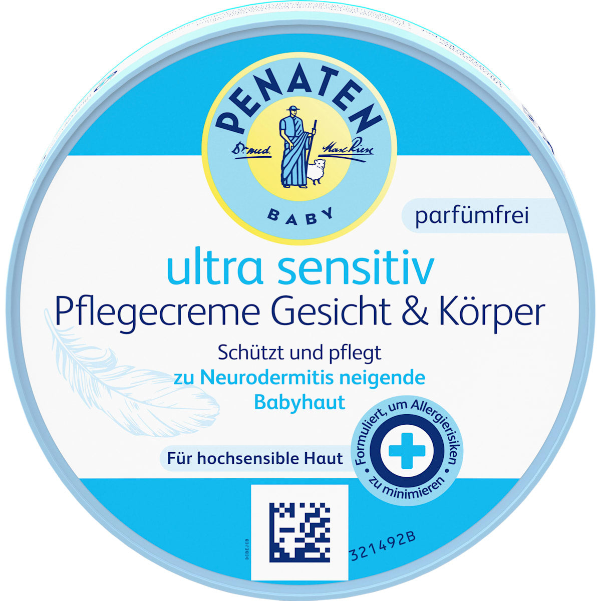 Penaten Baby Verzorgingscrème Gesicht & Lichaam ultra sensitief, 100 ml