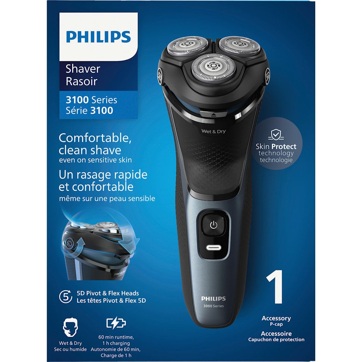 Philips Elektrische Scheermes, Rotationsrasierer S3144/00, 1 St