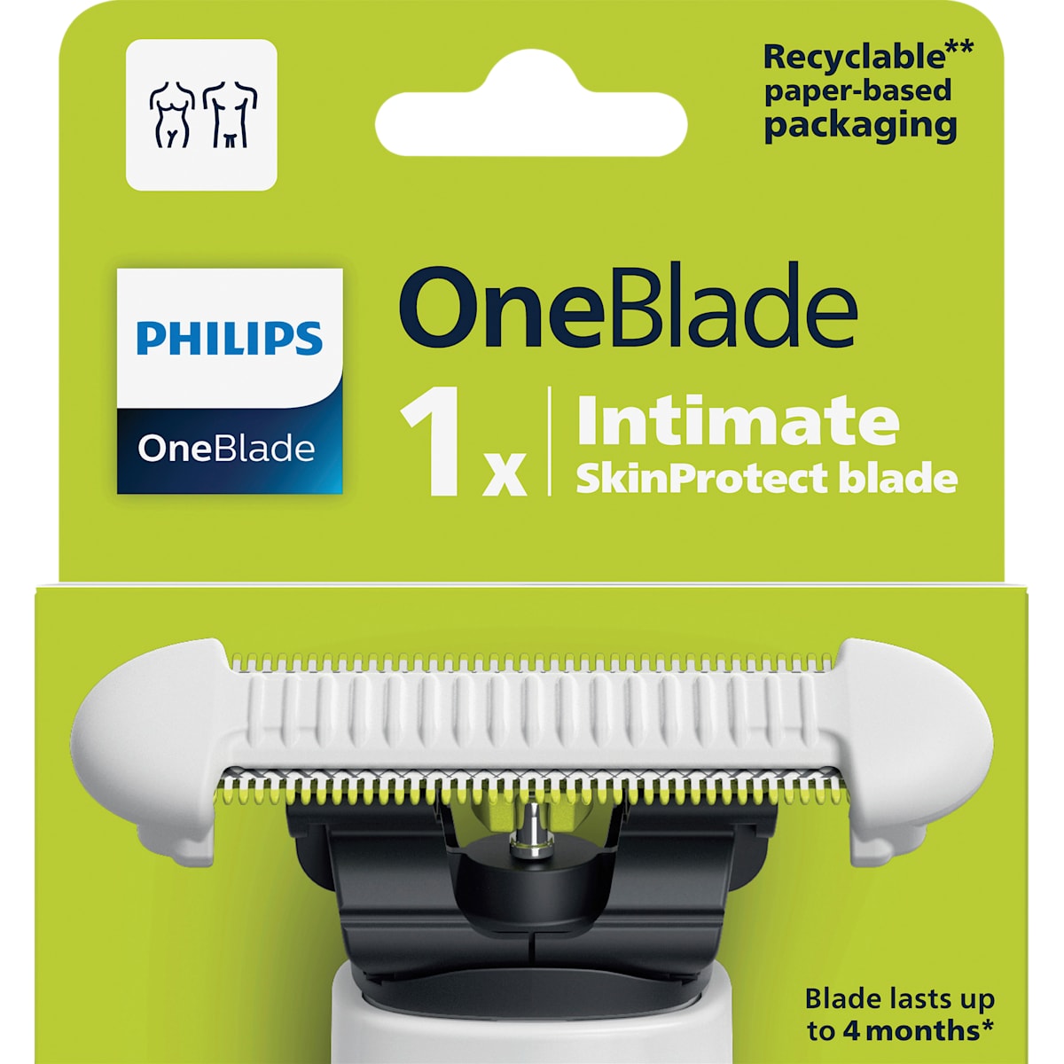PHILIPS OneBlade Rasierklinge, OneBlade Intimate Women QP219/52, 1 St
