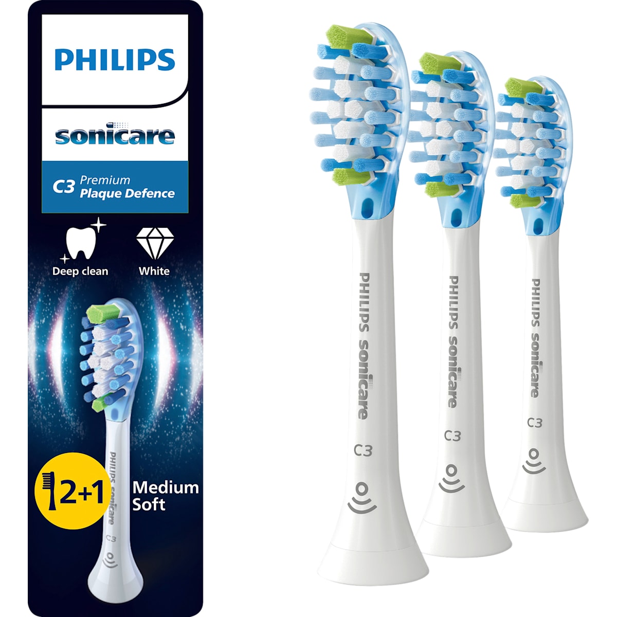 Philips Sonicare Aufsteckbürsten C3 Premium Plaque Defence wit, 3 St