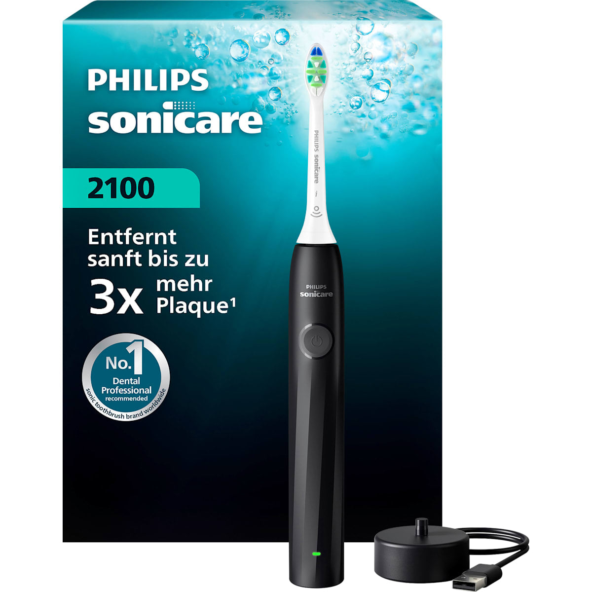Philips Sonicare Schallzahnbürste 2100 schwarz, 1 St