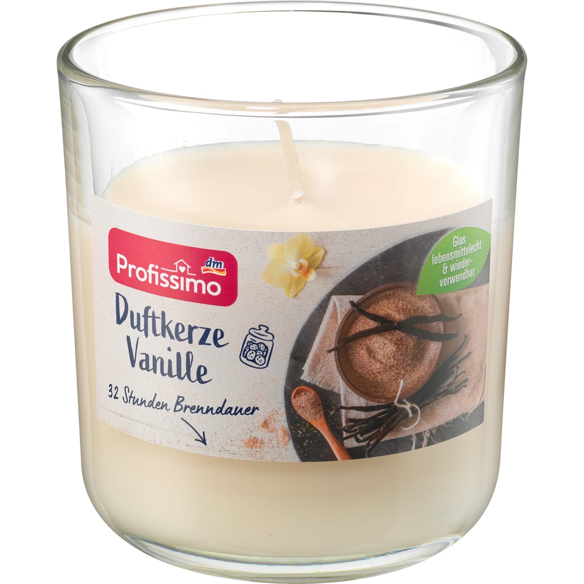 Profissimo Duftkerze im Glas Vanille, 1 St