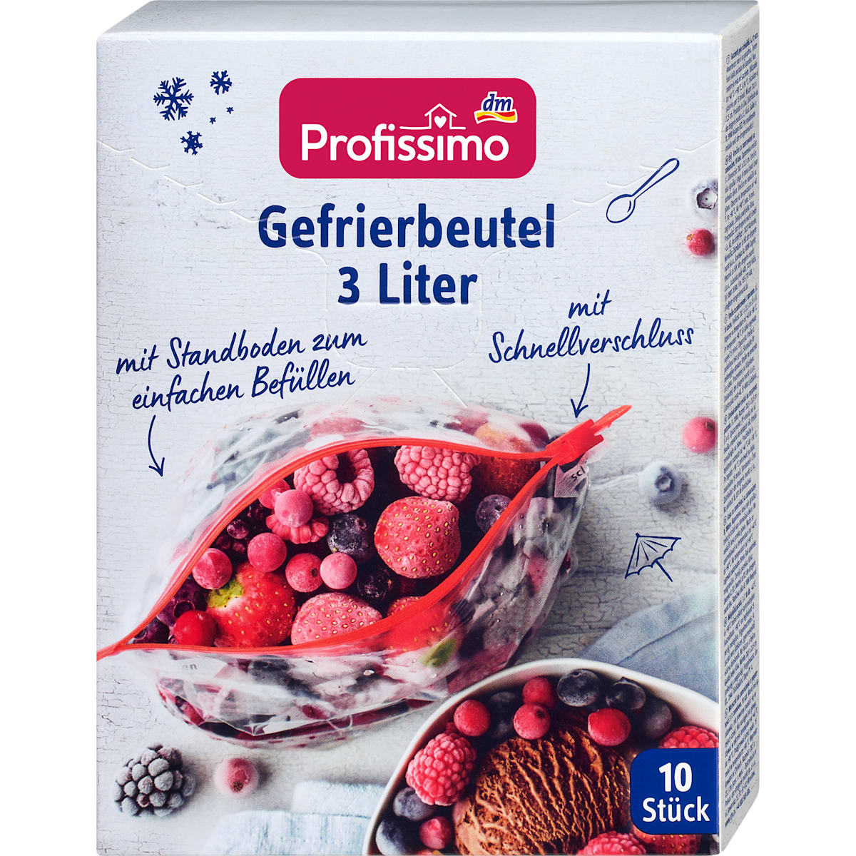 Profissimo Diepvrieszakjes 3 l met Schnellverschluss, 10 St