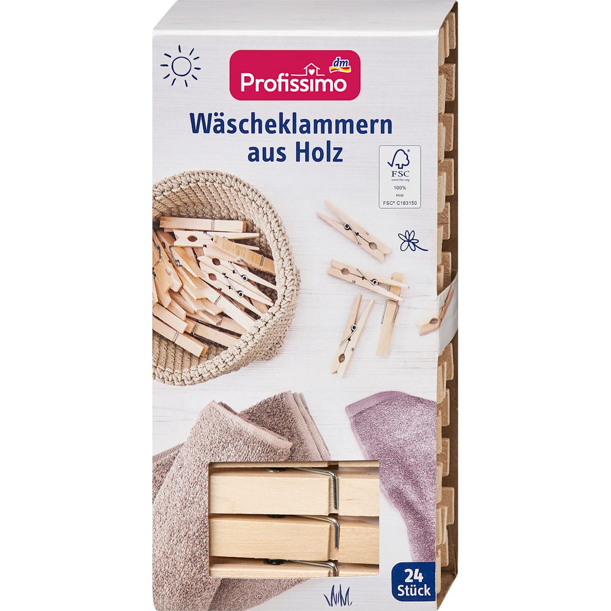 Profissimo Wäscheklammern aus Hout, 24 St