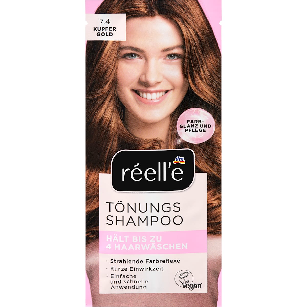 réell‘e Tönungsshampoo 7.4 Kupfergold, 14 ml