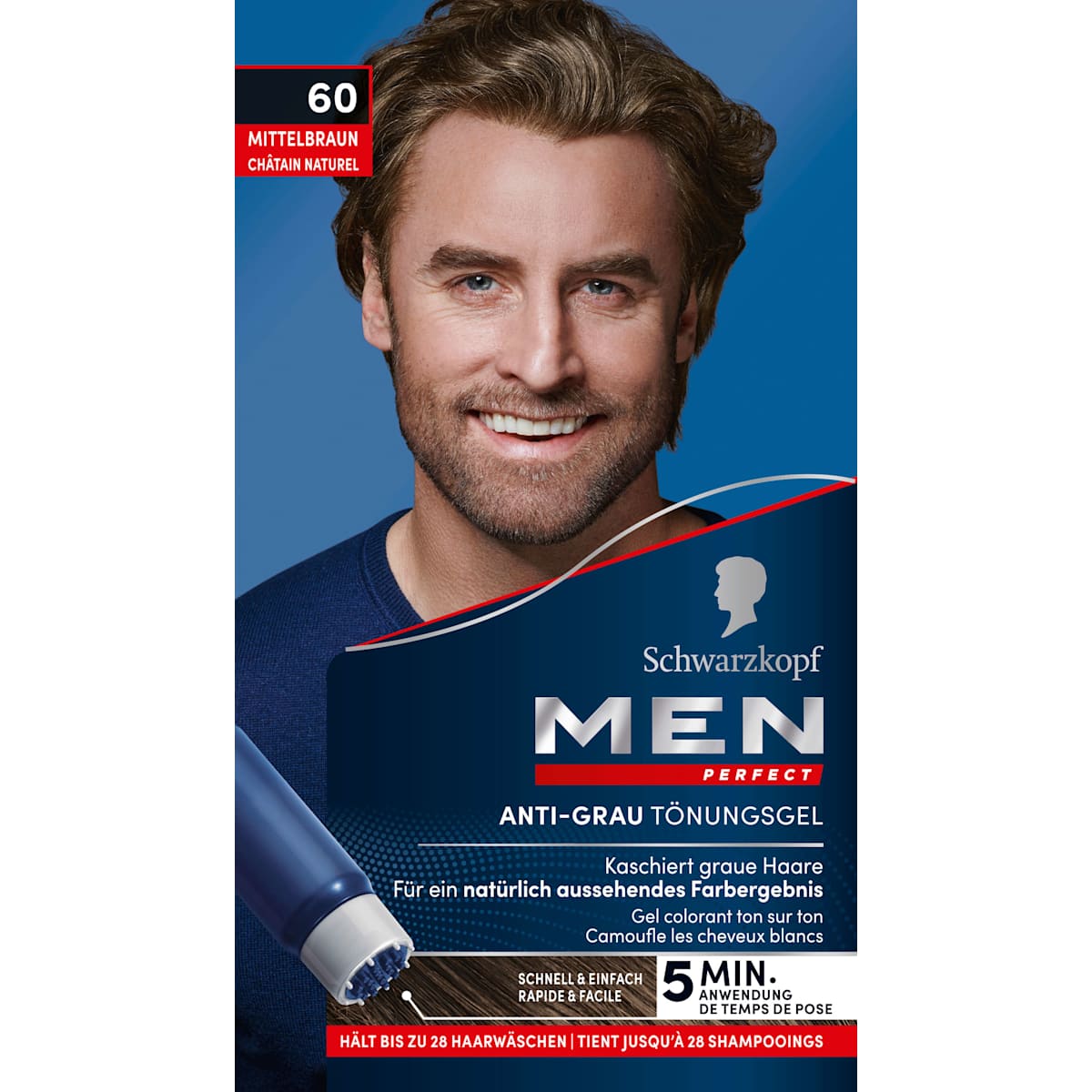 Schwarzkopf Men Perfect Intensivtönung Anti-Grau-Gel 60 Mittelbraun, 1 St