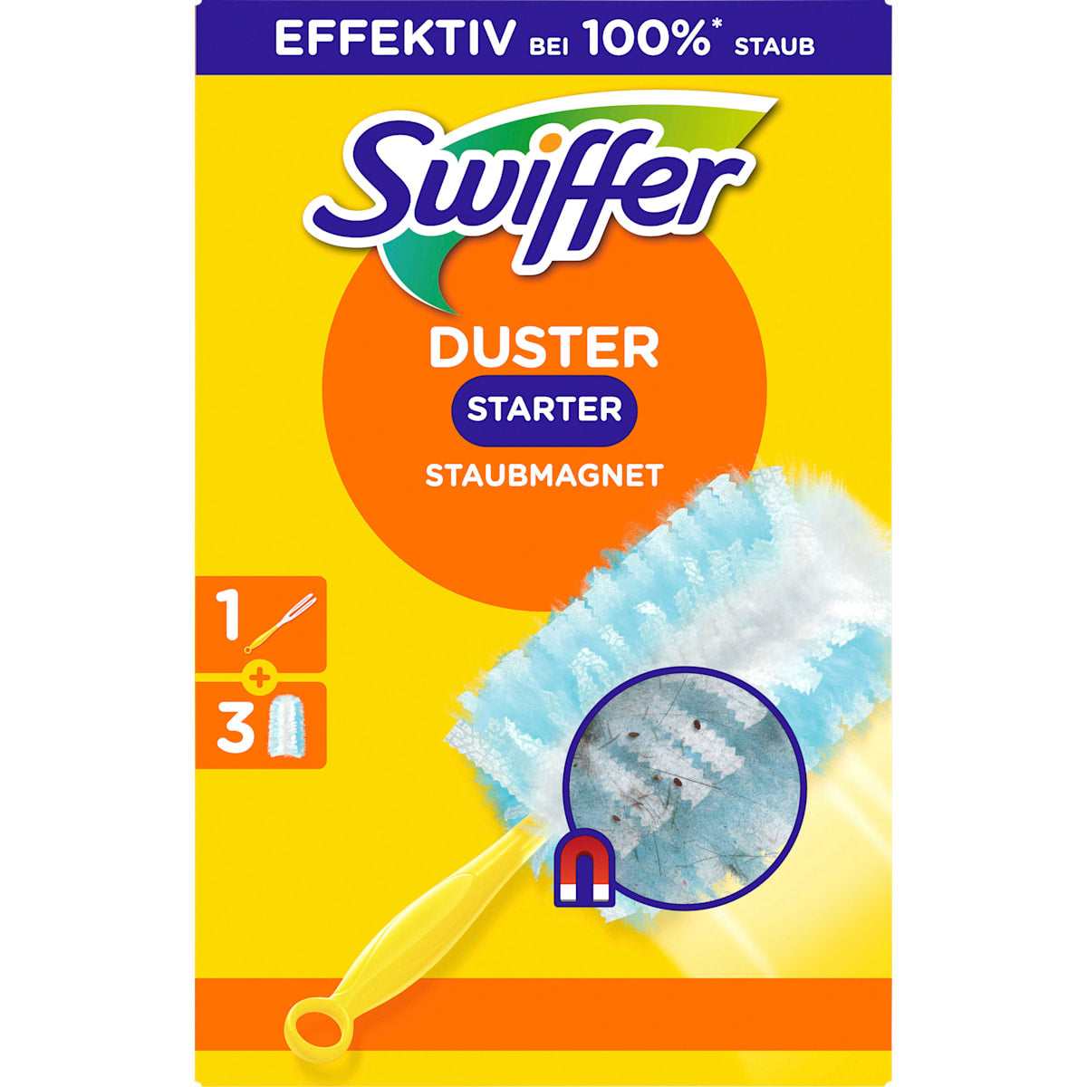 Swiffer Staubmagnet Starterset (Greep + 3 Doekjes), 1 St