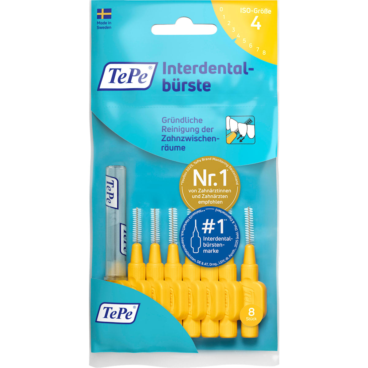 TePe Ragers gelb 0,7 mm ISO 4, 8 St