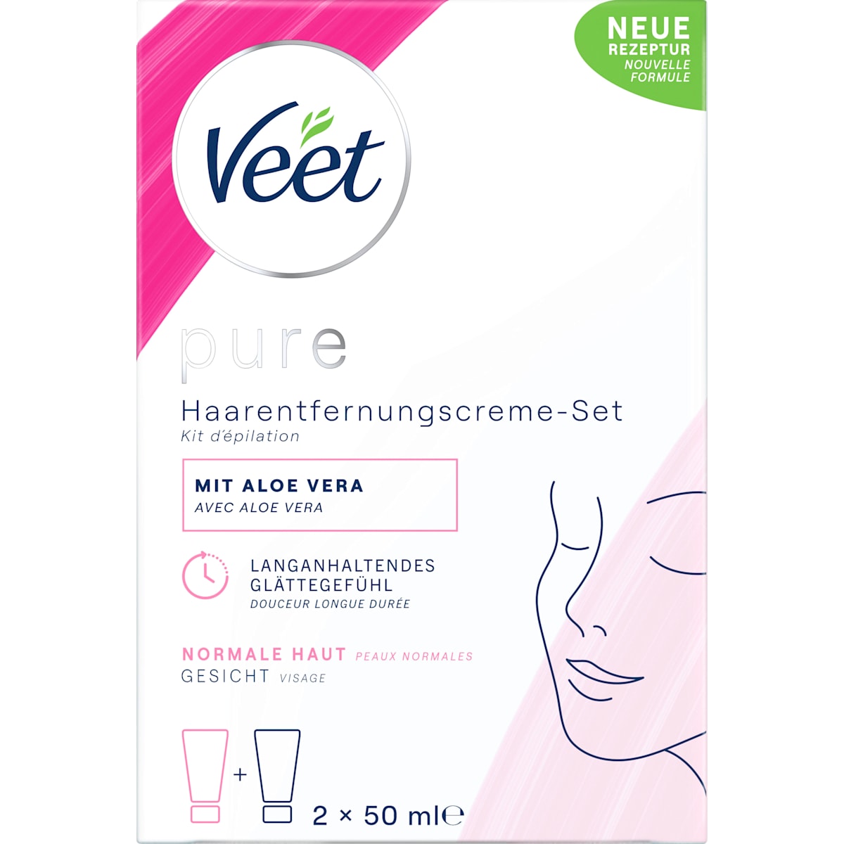Veet Ontharingscrème-Set Gezicht (2 x 50 ml), 100 ml