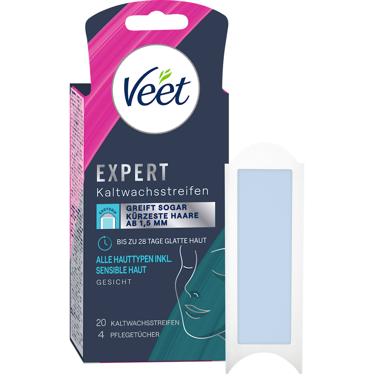Veet Koudwaxstrips Gezicht Expert, 20 St