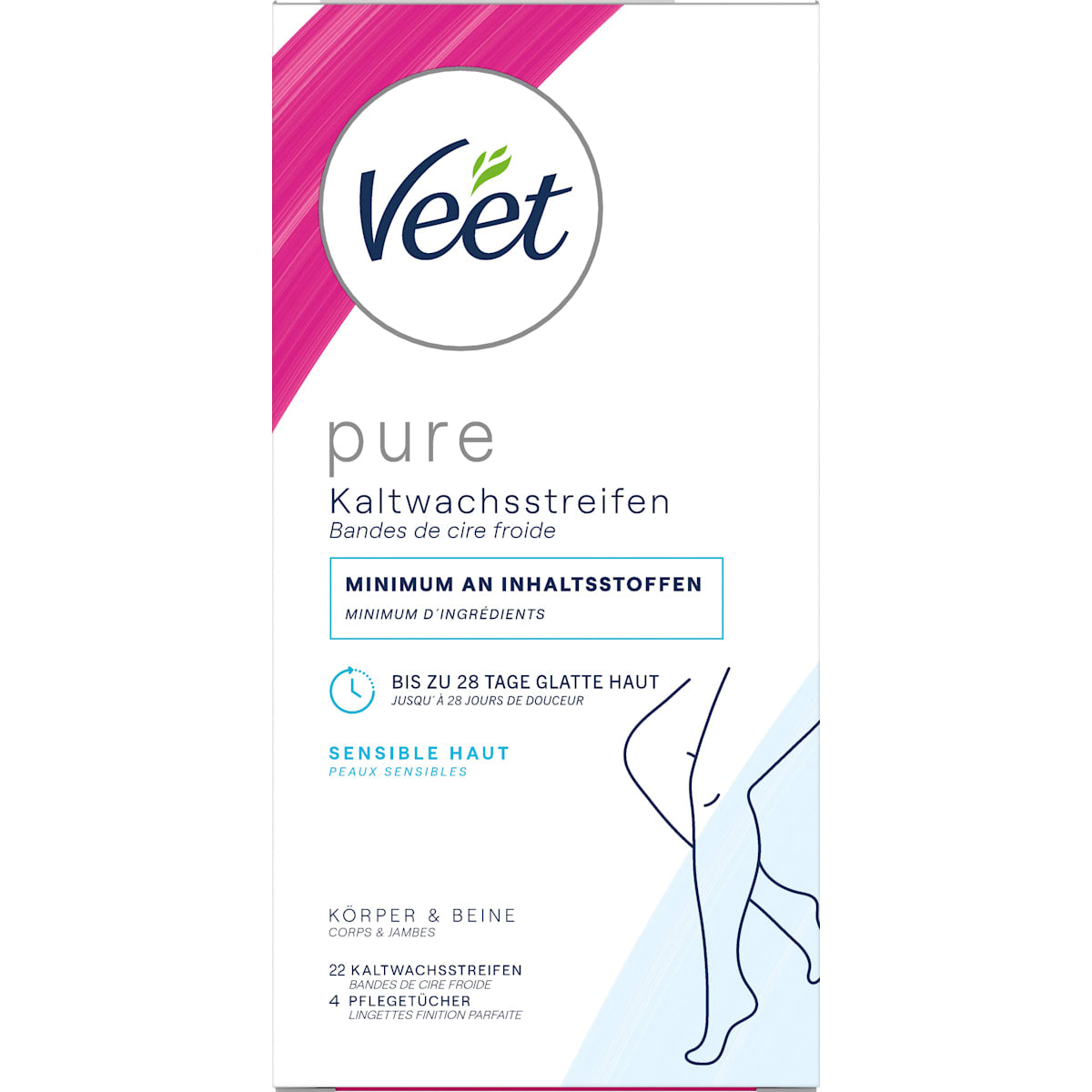 Veet Koudwaxstrips Lichaam & Benen sensitief, 22 St