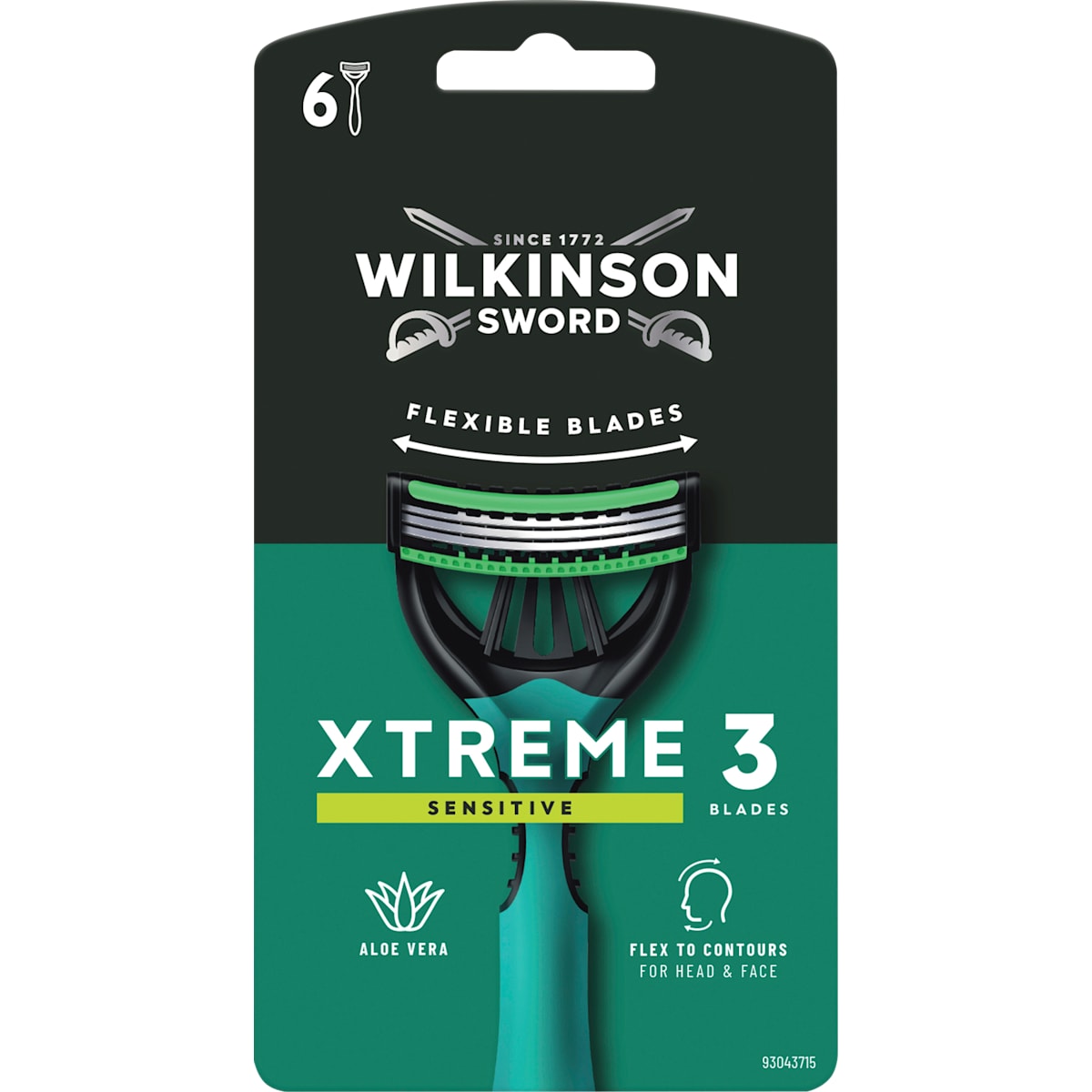 WILKINSON SWORD Wegwerpscheermes, Xtreme 3 Sensitive Comfort Flexible, 6 St