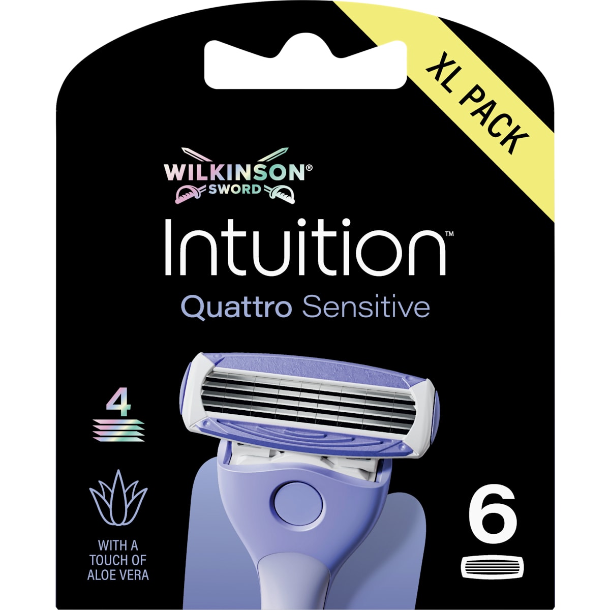 WILKINSON SWORD Scheermesjes, Intuition Quattro Sensitive, 6 St