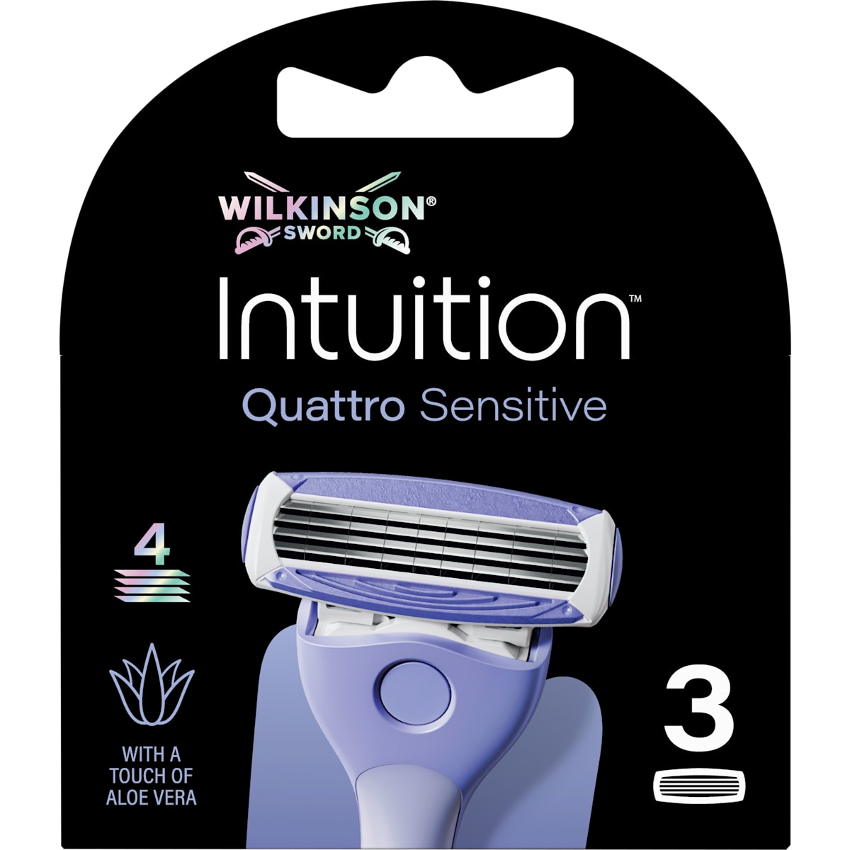 WILKINSON SWORD Scheermesjes, Intuition Quattro Sensitive, 3 St