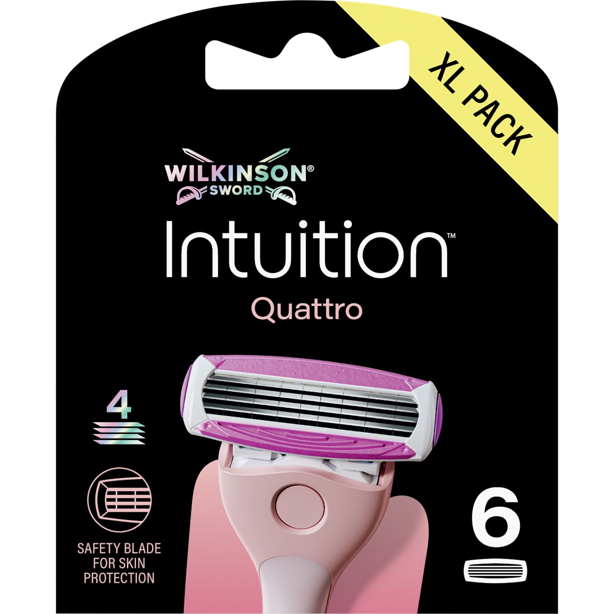 WILKINSON SWORD Scheermesjes, Intuition Quattro, 6 St