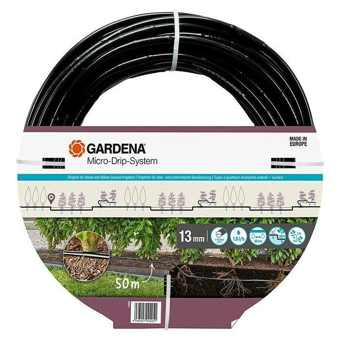 Gardena Micro-Drip Druppelbuis voor struiken/heggen (Slanglengte: 50 m, 1,6 l/u)