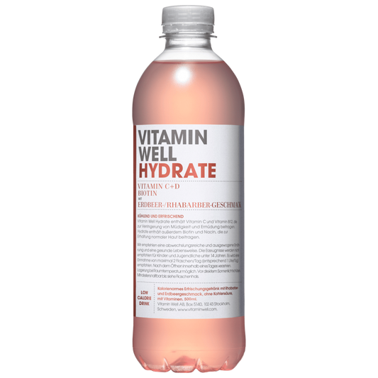 Vitamin Well Hydrate Aardbei & Rabarber 0,5l