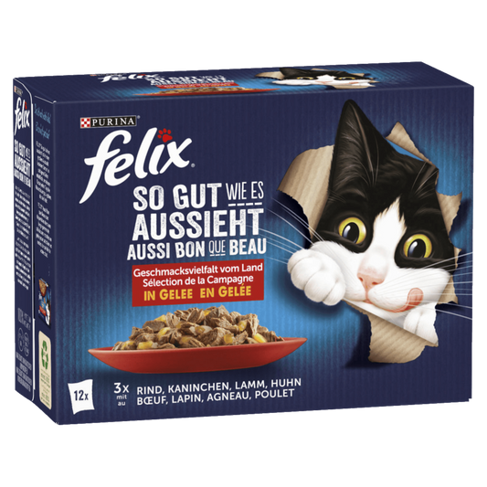 Purina Felix So gut wie es aussieht Geschmacksvielfalt vom Land in Gelei 12x85g